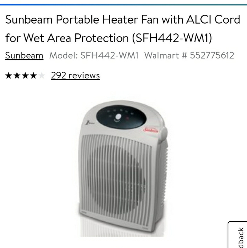 Sunbeam one touch heater